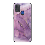 Purple Gold Marble Samsung A21s Glass Back Cover Online