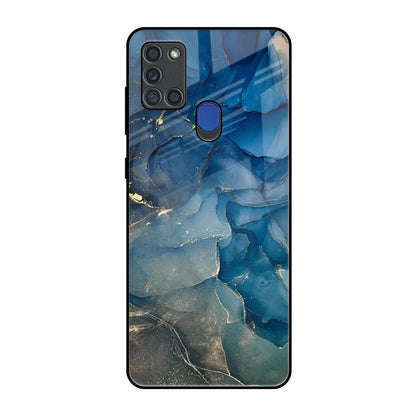 Blue Cool Marble Samsung A21s Glass Back Cover Online