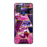 Electroplated Geometric Marble Samsung A21s Glass Back Cover Online
