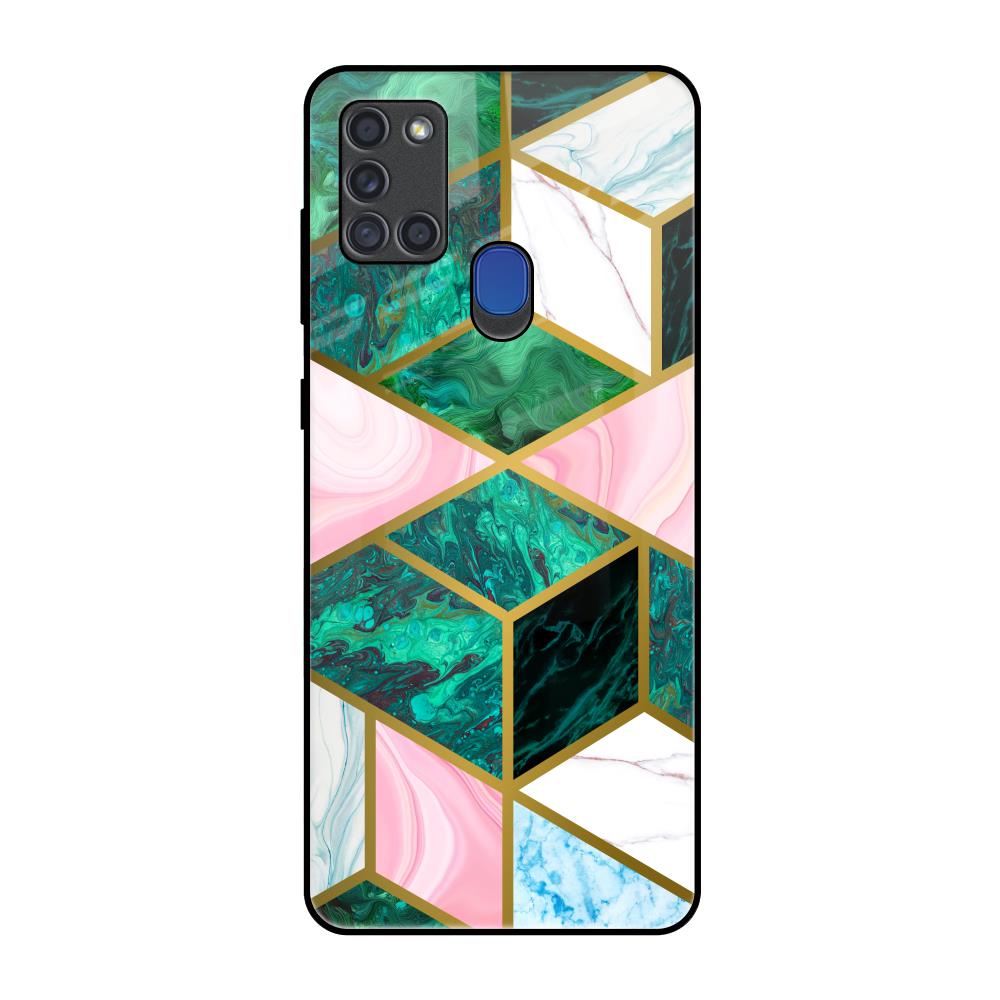 Seamless Green Marble Samsung A21s Glass Back Cover Online