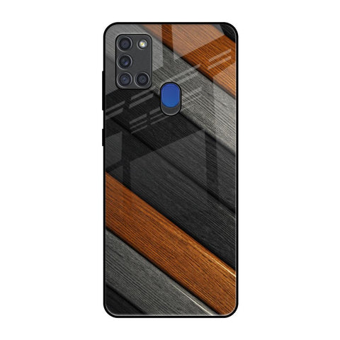 Tri Color Wood Samsung A21s Glass Back Cover Online