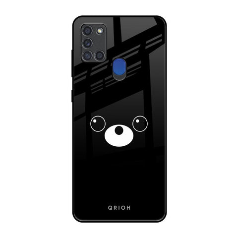 Cute Bear Samsung A21s Glass Back Cover Online