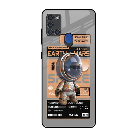 Space Ticket Samsung A21s Glass Back Cover Online