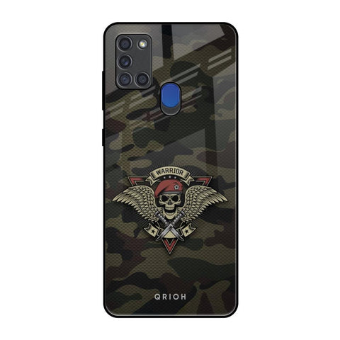 Army Warrior Samsung A21s Glass Back Cover Online