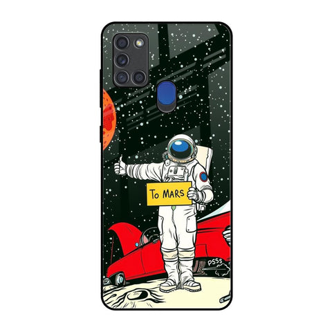 Astronaut on Mars Samsung A21s Glass Back Cover Online