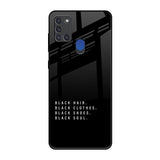 Black Soul Samsung A21s Glass Back Cover Online