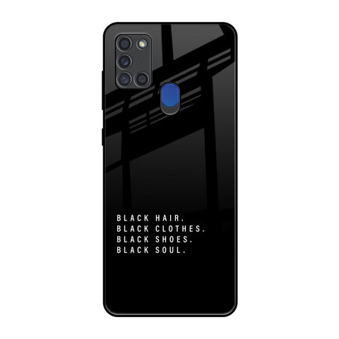 Black Soul Samsung A21s Glass Back Cover Online