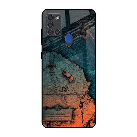 Geographical Map Samsung A21s Glass Back Cover Online
