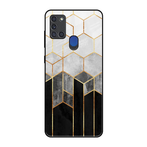 Tricolor Pattern Samsung A21s Glass Back Cover Online