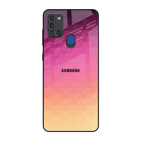 Geometric Pink Diamond Samsung A21s Glass Back Cover Online