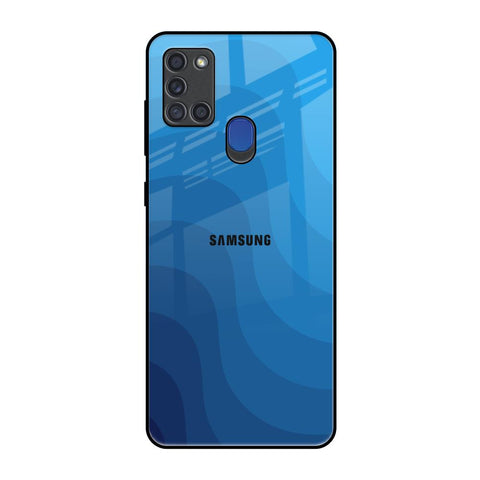 Blue Wave Abstract Samsung A21s Glass Back Cover Online