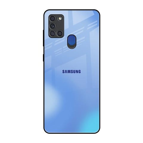 Vibrant Blue Texture Samsung A21s Glass Back Cover Online