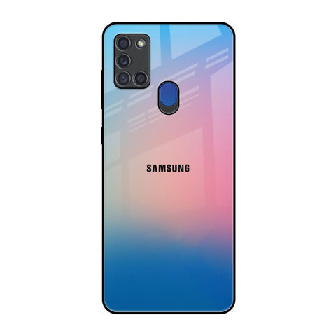 Blue & Pink Ombre Samsung A21s Glass Back Cover Online