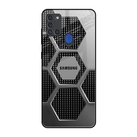 Hexagon Style Samsung A21s Glass Back Cover Online