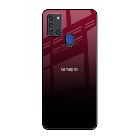 Wine Red Samsung A21s Glass Back Cover Online
