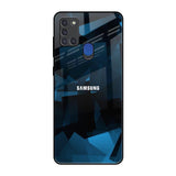 Polygonal Blue Box Samsung A21s Glass Back Cover Online