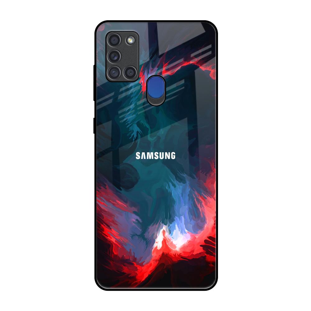 Brush Art Samsung A21s Glass Back Cover Online