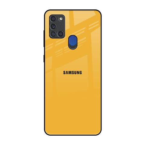 Fluorescent Yellow Samsung A21s Glass Back Cover Online