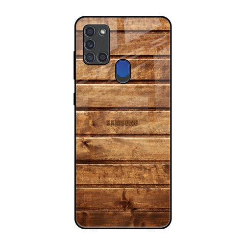Wooden Planks Samsung A21s Glass Back Cover Online