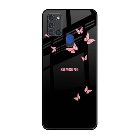 Fly Butterfly Samsung A21s Glass Back Cover Online