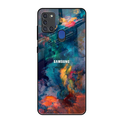 Colored Storm Samsung A21s Glass Back Cover Online
