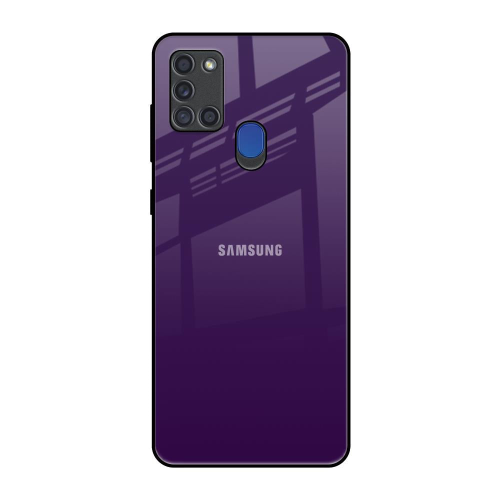 Dark Purple Samsung A21s Glass Back Cover Online