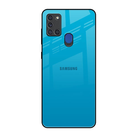 Blue Aqua Samsung A21s Glass Back Cover Online