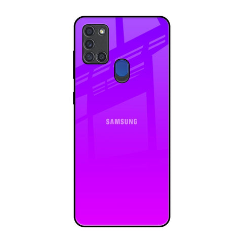 Purple Pink Samsung A21s Glass Back Cover Online