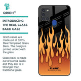 Fire Flame Glass Case for Samsung A21s