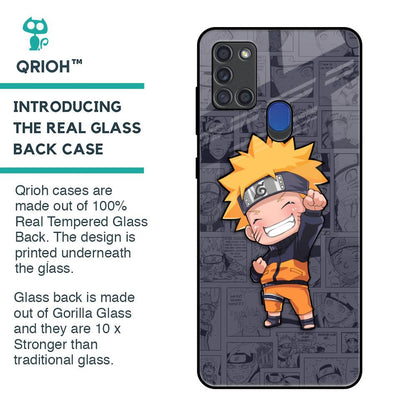 Orange Chubby Glass Case for Samsung A21s