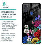 Rose Flower Bunch Art Glass Case for Samsung A21s