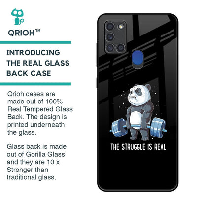Real Struggle Glass Case for Samsung A21s