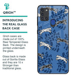 Blue Cheetah Glass Case for Samsung A21s