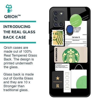 Coffee Latte Glass Case for Samsung A21s