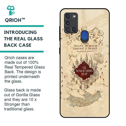 Magical Map Glass Case for Samsung A21s