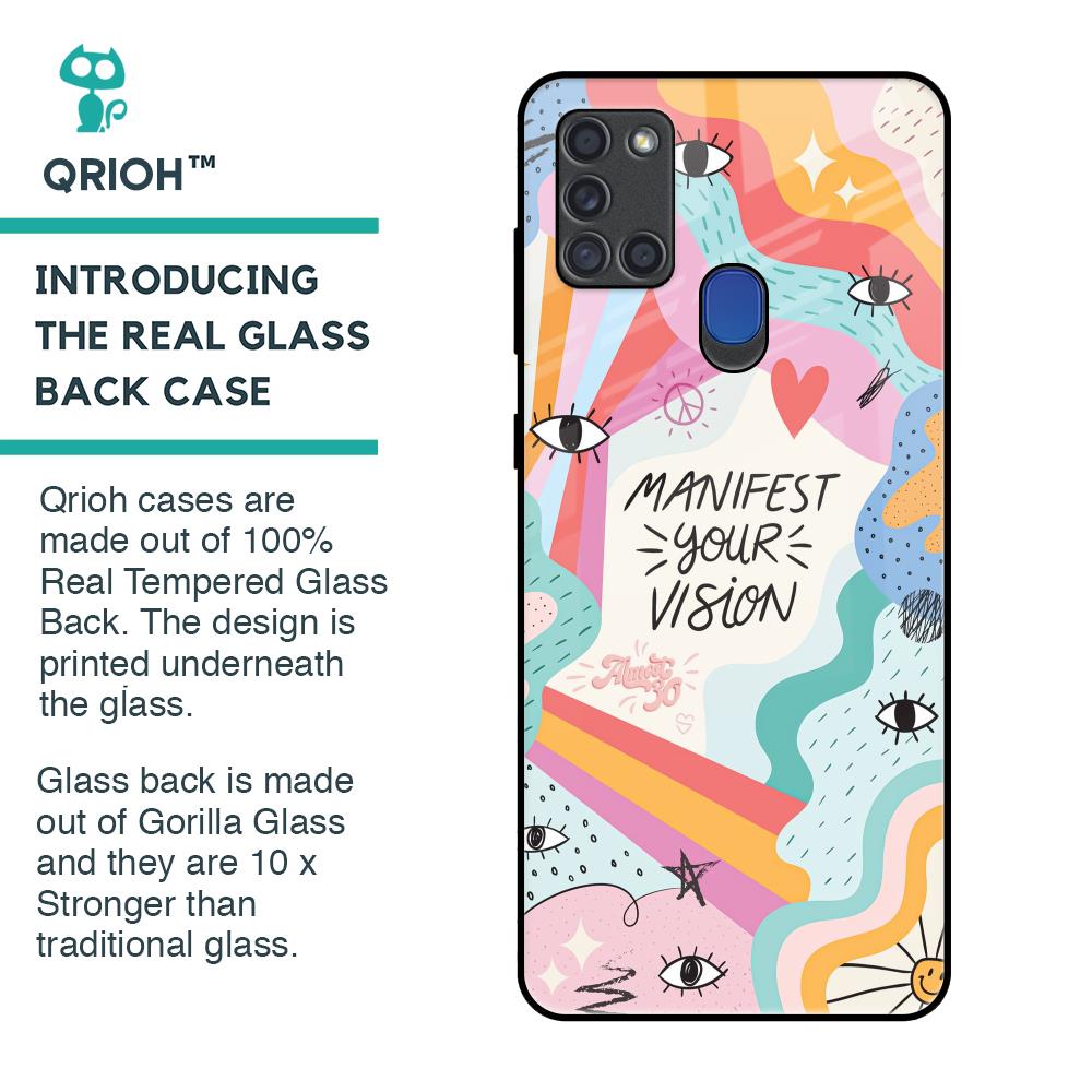 Vision Manifest Glass Case for Samsung A21s
