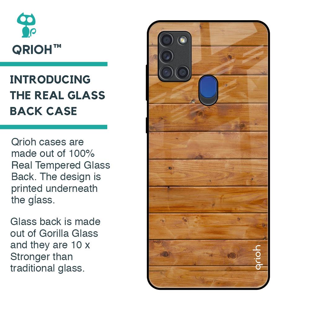 Timberwood Glass Case for Samsung A21s