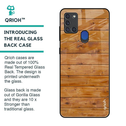 Timberwood Glass Case for Samsung A21s