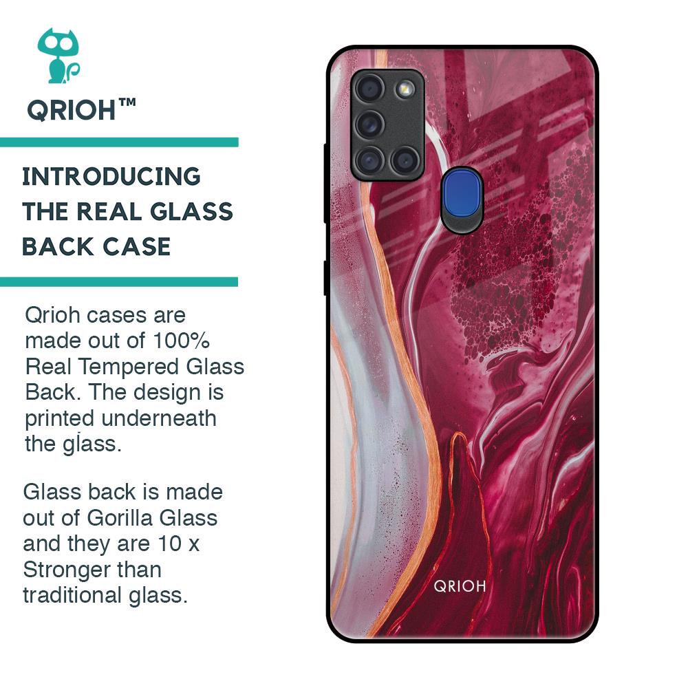 Crimson Ruby Glass Case for Samsung A21s