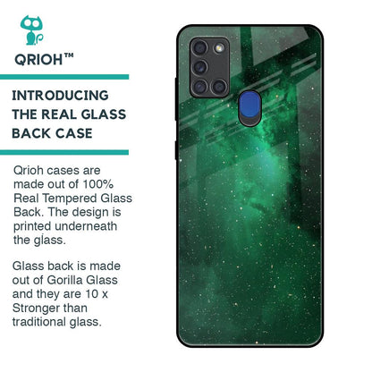 Emerald Firefly Glass Case For Samsung A21s