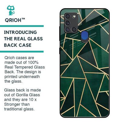Abstract Green Glass Case For Samsung A21s