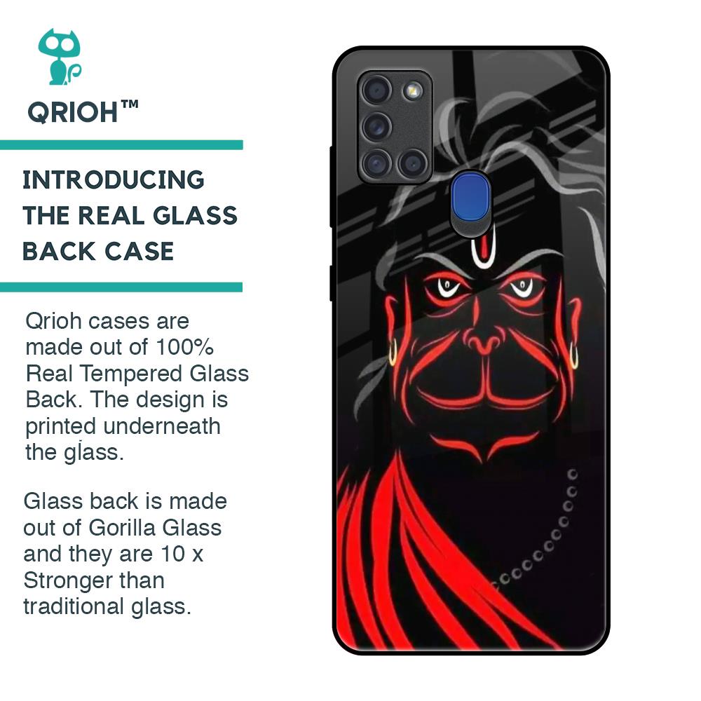 Lord Hanuman Glass Case For Samsung A21s