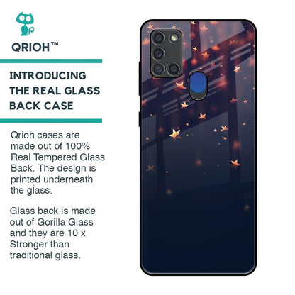 Falling Stars Glass Case For Samsung A21s