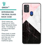 Marble Collage Art Glass Case For Samsung A21s