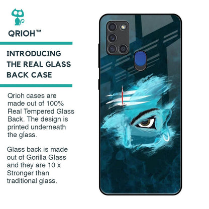 Power Of Trinetra Glass Case For Samsung A21s