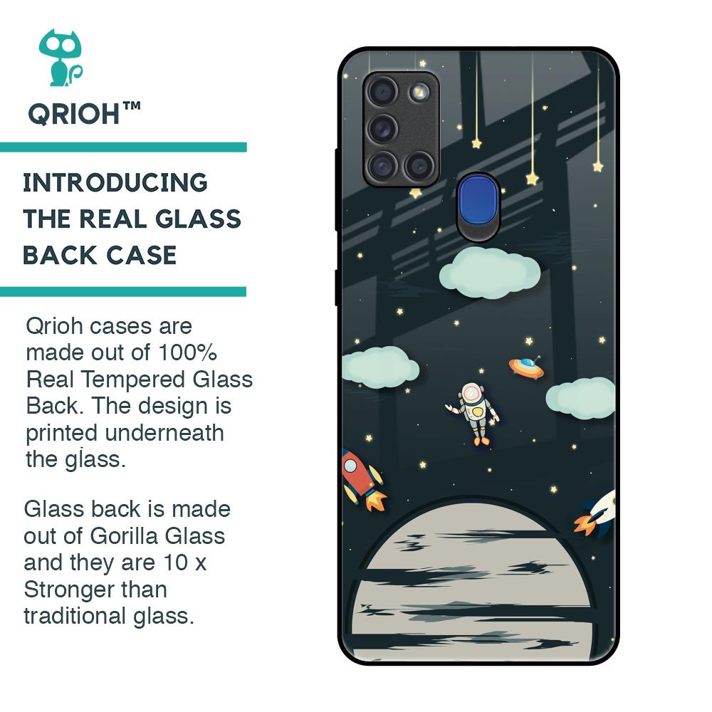 Astronaut Dream Glass Case For Samsung A21s