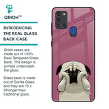Funny Pug Face Glass Case For Samsung A21s