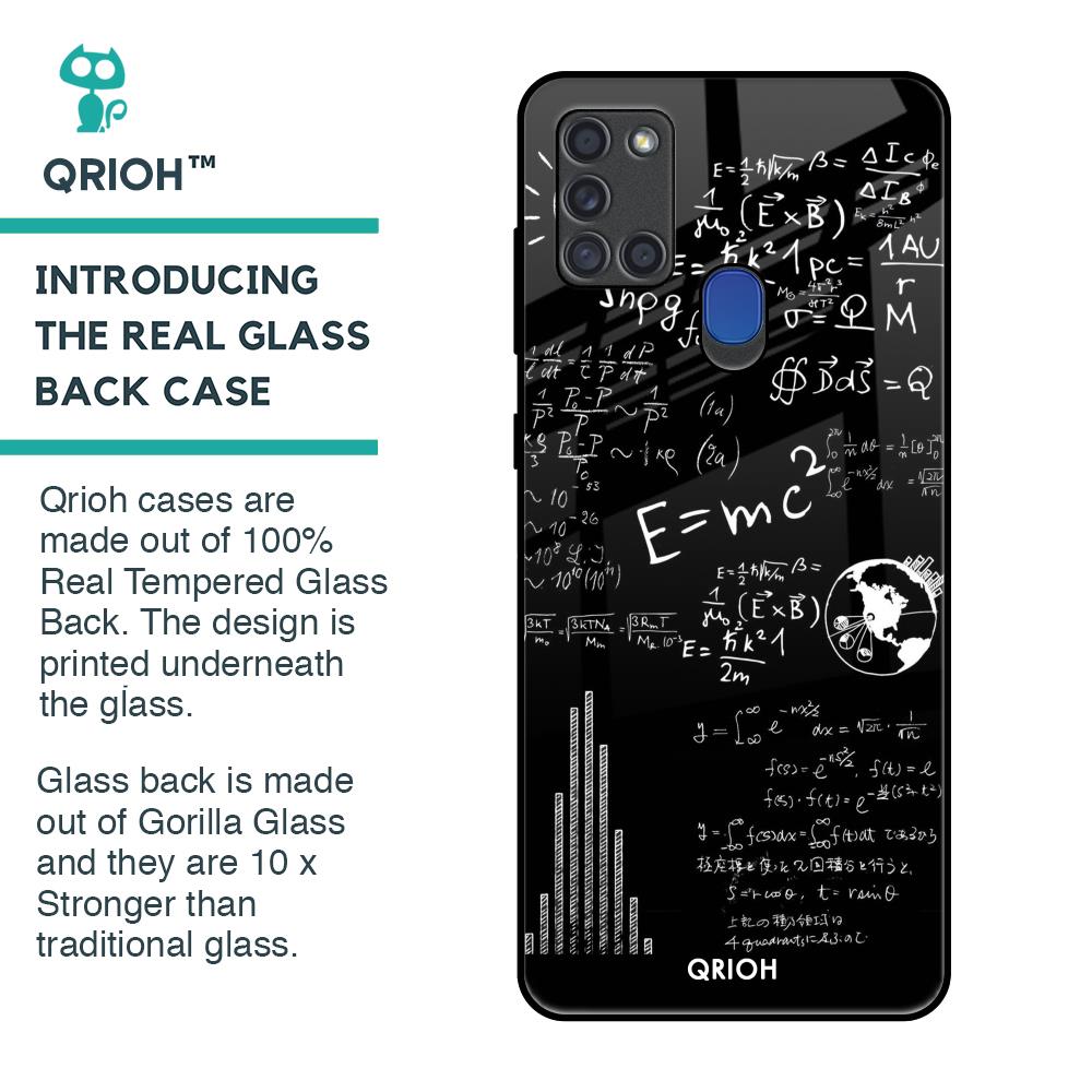 Funny Math Glass Case for Samsung A21s