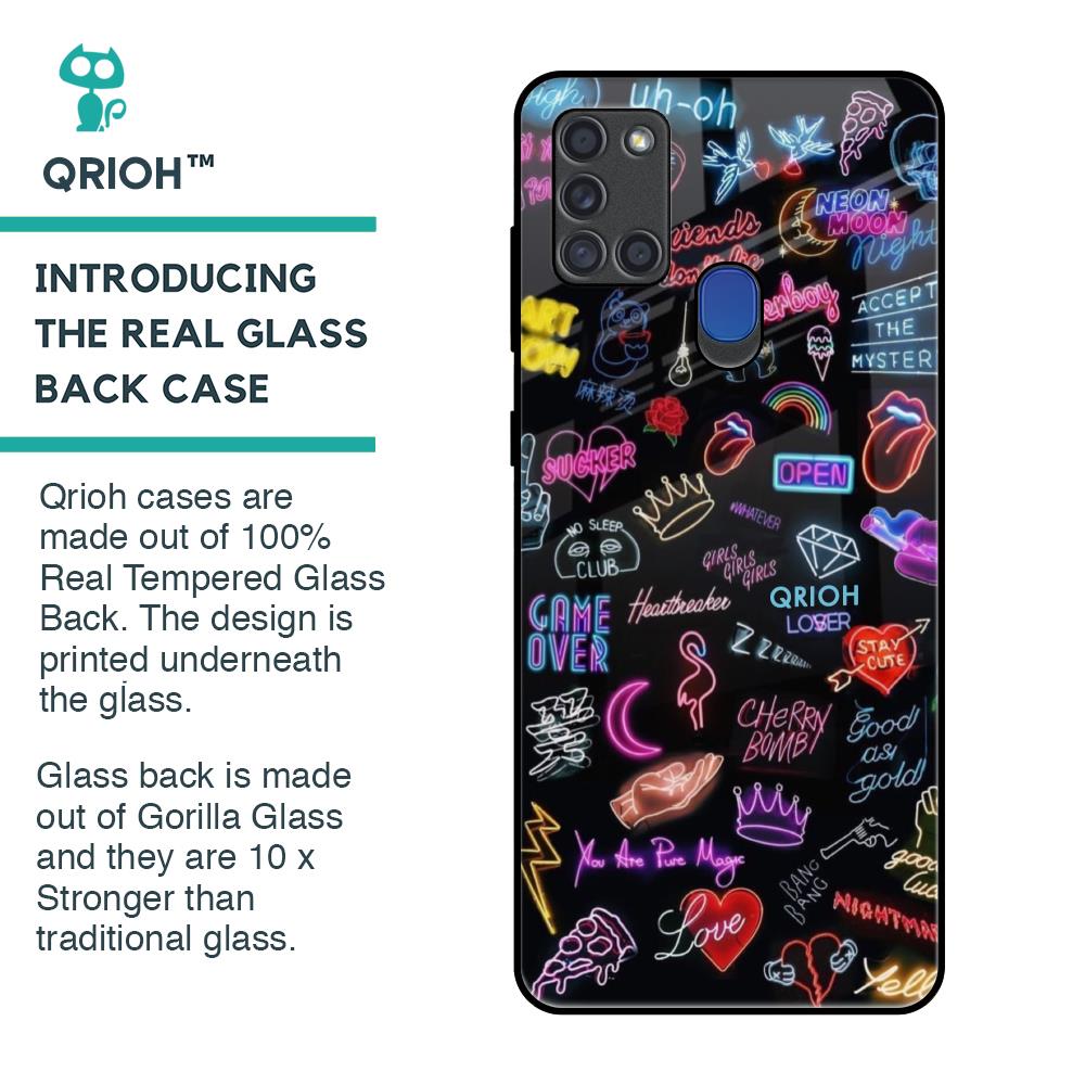 Accept The Mystery Glass Case for Samsung A21s
