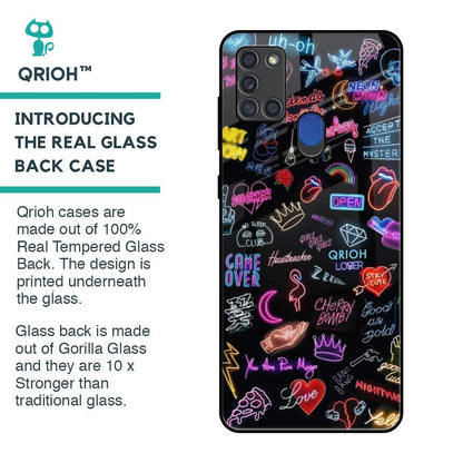 Accept The Mystery Glass Case for Samsung A21s